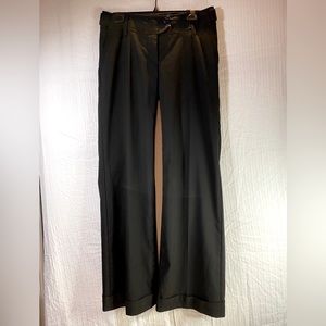 H&M Work Pant crease and cuffed Wide Leg Black Sz 6